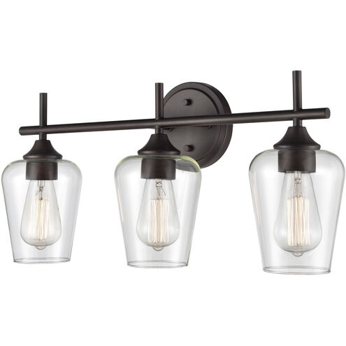 Ashford 3 Light 22 inch Rubbed Bronze Vanity Light Wall Light